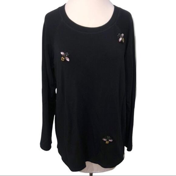 Karen Kane Bee Embellished Sweater Black Medium - Picture 2 of 7